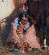 Charles Deas A Group of Sioux, detail oil painting on canvas